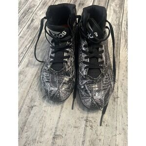 Adidas Freak Spark Football Baseball Cleats Black Silver Size 4.5Y